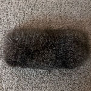 Vintage Genuine Fox Fur Headband Lined with Black Velvet with an Elastic Closure